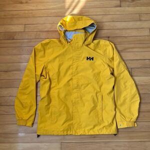 Helly Hansen Helly Tech Protection Rain Jacket Yellow Hooded Mens Large Regular